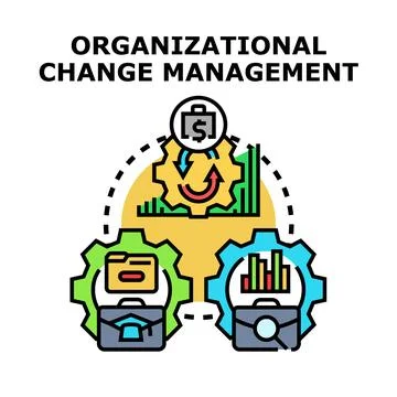 Organizational change management process strategy development Stock Illustration