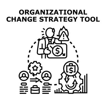 Organizational change strategy tool for management business development Stock Illustration
