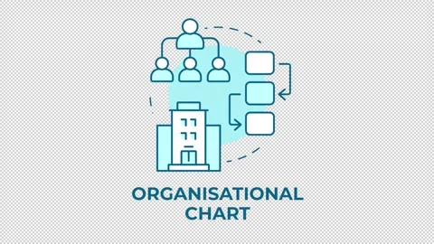 Organizational chart blue concept icon animation Stock Footage 341021305