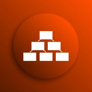Organizational chart icon. Internet button on orange background. イラスト素材