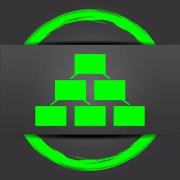 Organizational chart icon. Internet button with green on grey background.. イラスト素材