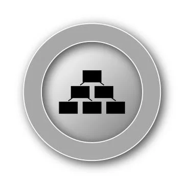 Organizational chart icon. Internet button on white background.. Stock Illustration