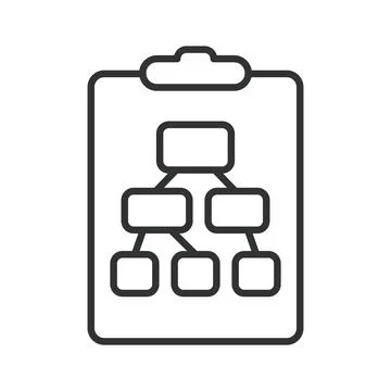 Organizational chart, icon in line design. Organization, chart, hierarchy Stock Illustration