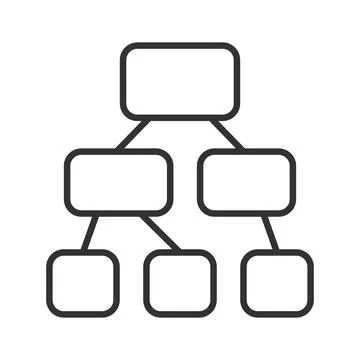 Organizational chart icon in line design. Organization, structure, hierarchy Stock Illustration