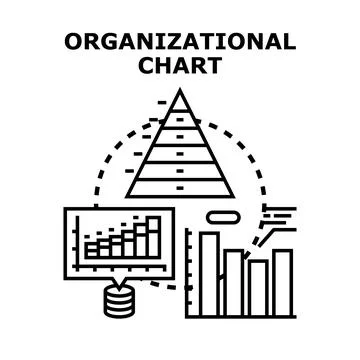 Organizational chart presenting business structure and data analysis Stock Illustration