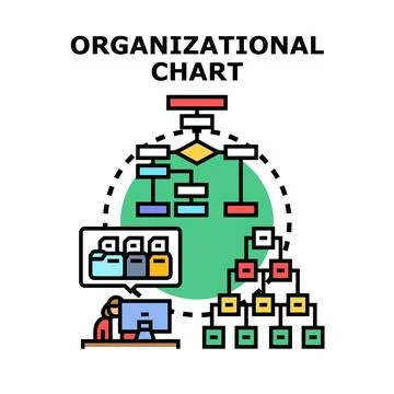 Organizational chart structure creating business hierarchy management Stockillustratie