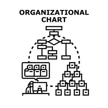 Organizational chart structure creating business hierarchy management Stock Illustration