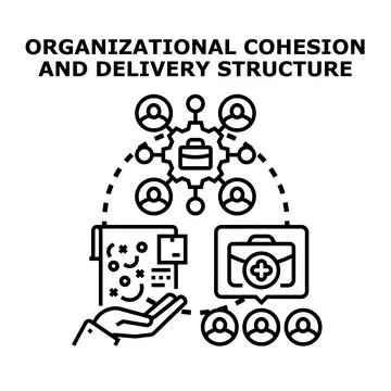 Organizational cohesion and delivery structure concept Stock Illustration