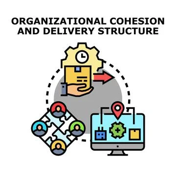 Organizational cohesion and efficient delivery structure Stockillustratie