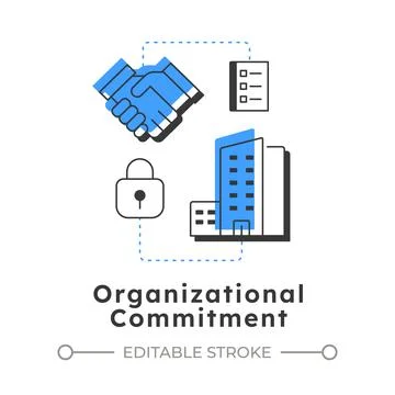 Organizational commitment modern linear concept icon Stock Illustration