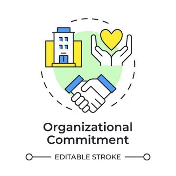 Organizational commitment multi color concept icon Stock Illustration