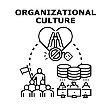 Organizational culture developing shared values and teamwork Stock Illustration
