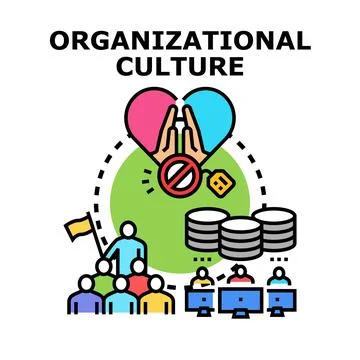 Organizational culture developing shared values and teamwork Stock Illustration