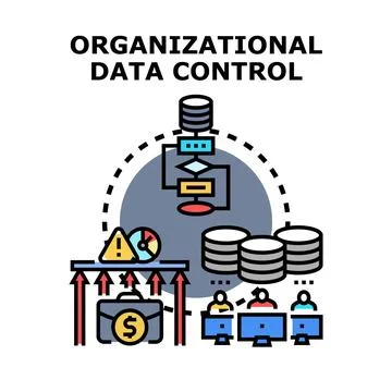 Organizational data controlling and managing information system Illustrazione stock
