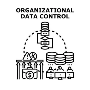 Organizational data controlling and managing information system Stock Illustration