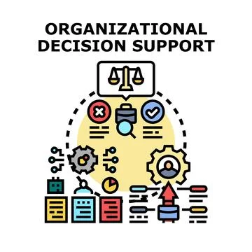 Organizational decision support system improving business processes Stock Illustration