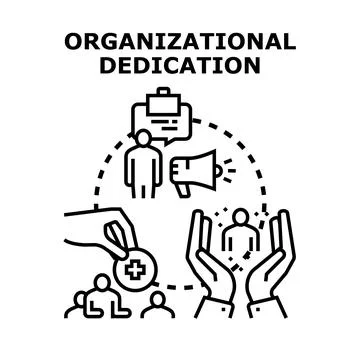 Organizational dedication developing through investment in people, effective  Stock Illustration