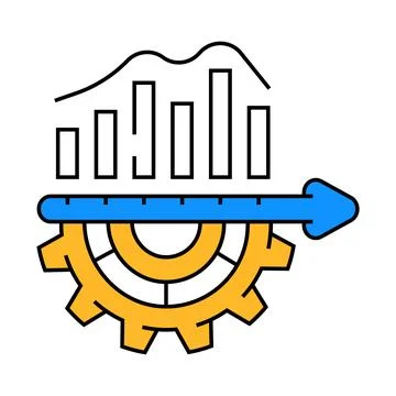 Organizational development business process icon color illustration 스톡 일러스트