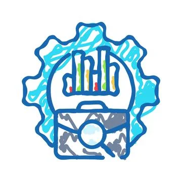 Organizational development business process icon doodle illustration Illustrazione stock