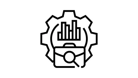 Organizational development business process line icon animation Video stock 326127615