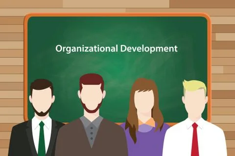 Organizational development program illustrated in vector picture 스톡 일러스트