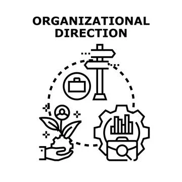 Organizational direction developing business strategy for growth Stock Illustration