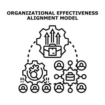 Organizational effectiveness alignment model optimizing business processes Illustration