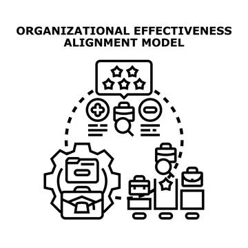 Organizational effectiveness alignment system for business improvement Stock Illustration