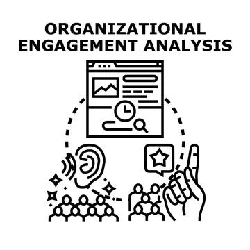 Organizational engagement analysis concept vector illustration Stock Illustration