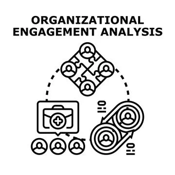 Organizational engagement analysis representing teamwork and collaboration Stock Illustration