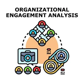 Organizational engagement analysis representing teamwork and collaboration Stock Illustration
