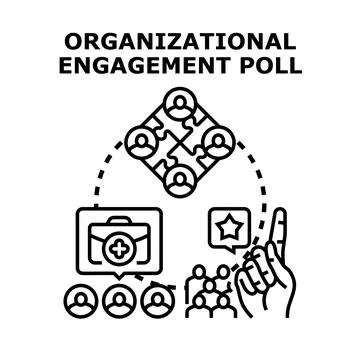 Organizational engagement poll concept vector illustration Stock Illustration