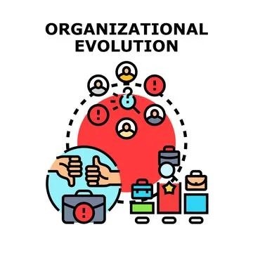 Organizational evolution process moving forward with success Stock Illustration