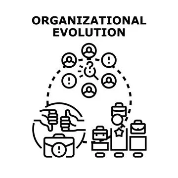 Organizational evolution process moving forward with success Stock Illustration