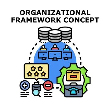 Organizational framework concept business process workflow Stockillustratie