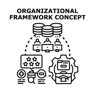 Organizational framework concept business process workflow Stock Illustration