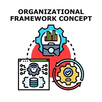 Organizational framework concept developing business process system Illustrazione stock