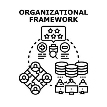 Organizational framework establishing business structure and team collaborati Stock Illustration