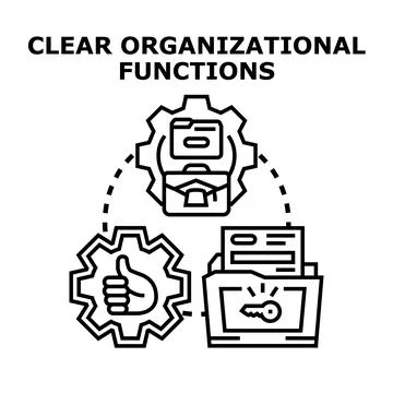 Organizational functions management optimizing business solutions Illustration