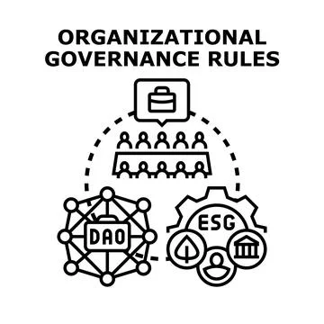 Organizational governance rules and principles concept Illustration