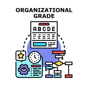 Organizational grade evaluating performance managing business development Stock Illustration