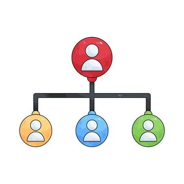Organizational hierarchy chart Stock Illustration