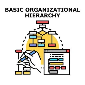 Organizational hierarchy structure planning and management concept Stock Illustration