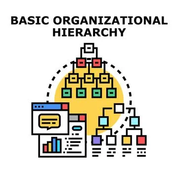 Organizational hierarchy structure planning management data concept Stock Illustration