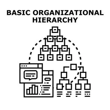 Organizational hierarchy structure planning management data concept Stock Illustration