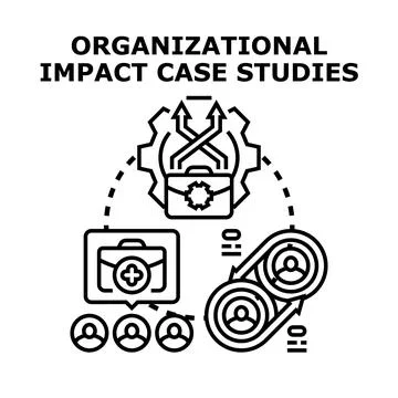 Organizational impact case studies concept vector illustration 스톡 일러스트