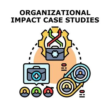 Organizational impact case studies concept vector illustration Stock Illustration