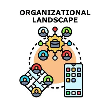 Organizational landscape concept developing business strategy and management 스톡 일러스트