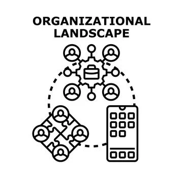 Organizational landscape concept developing business strategy and management Ilustración de archivo