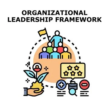 Organizational leadership framework concept vector illustration Stock Illustration
